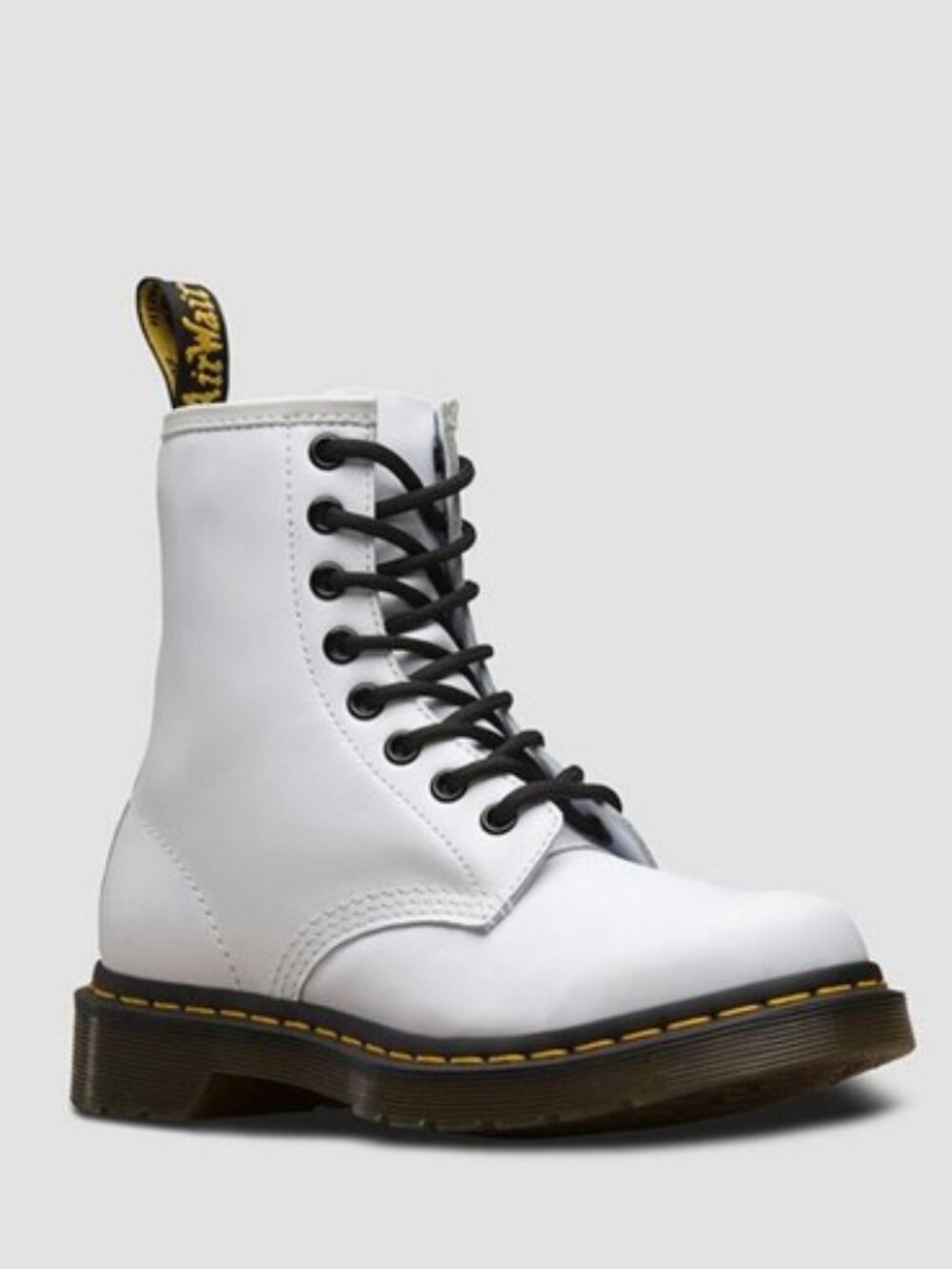 Dr. Martens 1460 Softy T Lace Up Boots Leather Combat Booties White Size 6 NEW